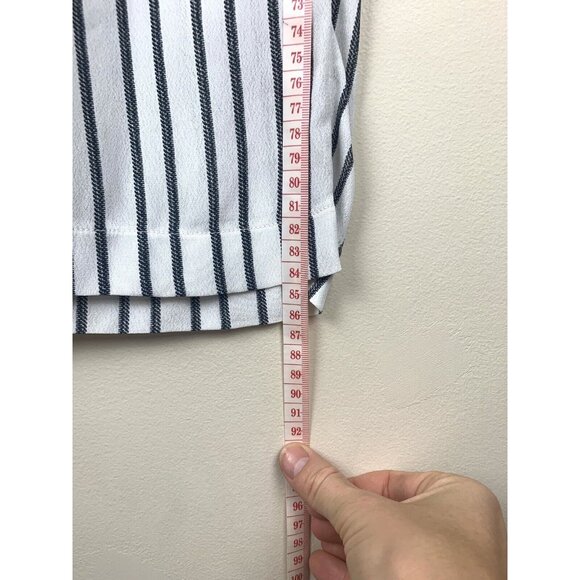 REFORMATION Eadie Baggy Cropped Striped‎ Pants JAILBIRD Black White Size S - Picture 11 of 12